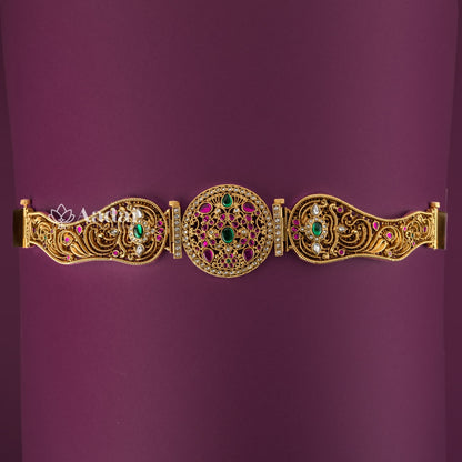 Prodigious Floral Antique Hip Belt / Oddiyanam