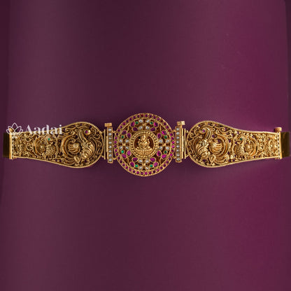 Regnant Dual Side Pendant Hip Belt / Oddiyanam Floral & Lakshmi