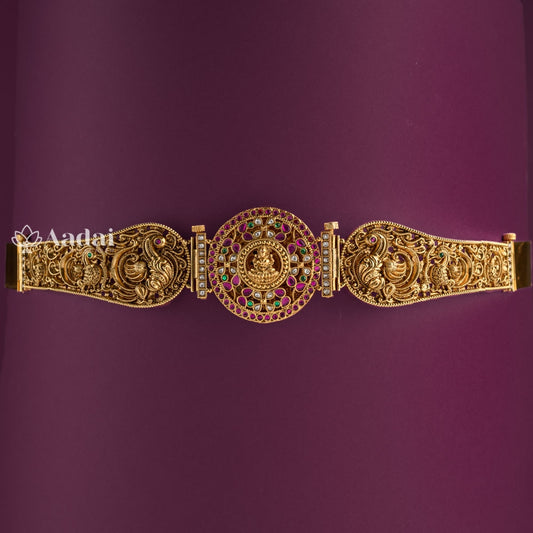 Regnant Dual Side Pendant Hip Belt / Oddiyanam Floral & Lakshmi