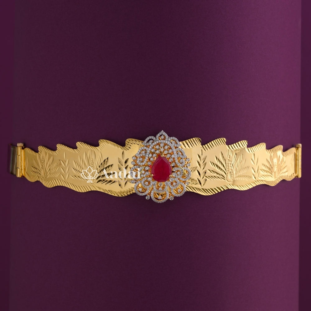 Celestial Floral Kids Oddiyanam / Hip Belt - Ruby