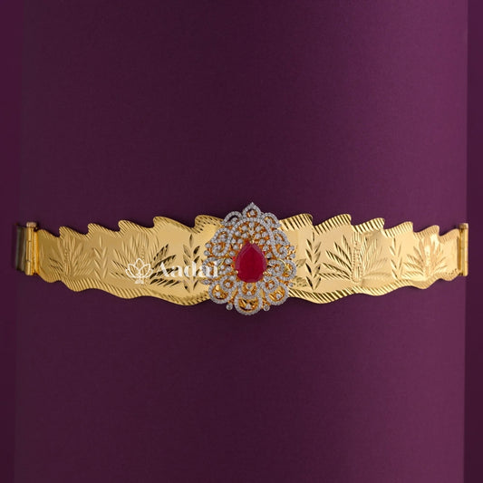 Celestial Floral Kids Oddiyanam / Hip Belt - Ruby