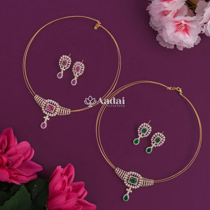 Crimson Floral Pendant With Italian String