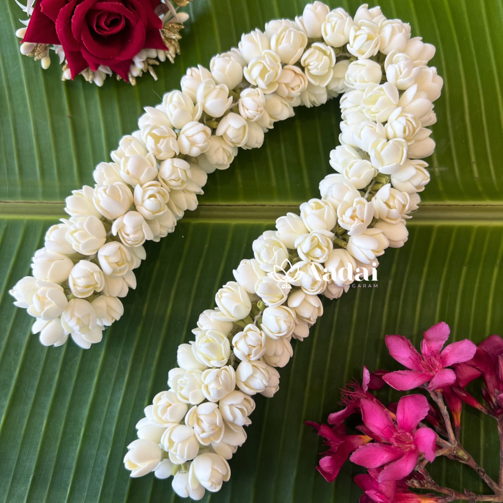 Realistic & Reusable Semi Bloomed Gundu Malli Foam Sheet String
