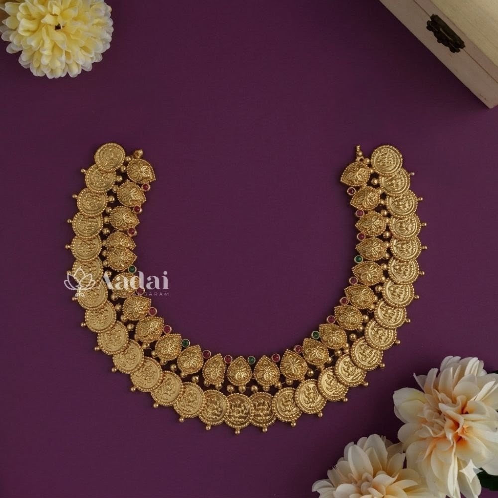 Intricately Designed Lakshmi Kasu Necklace