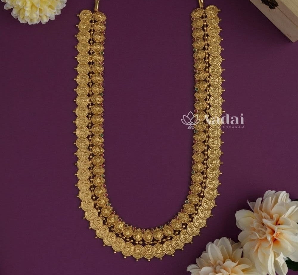 Intricately Designed Lakshmi Kasu Mid Haram