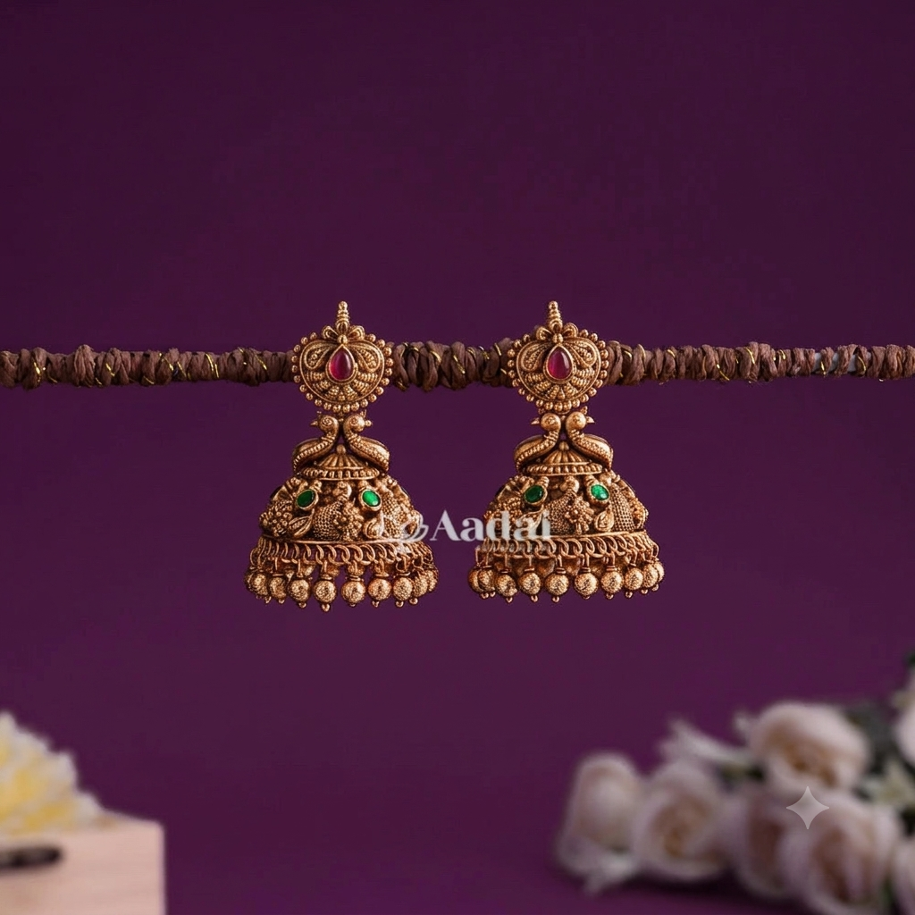 Premium Antique Peacock Jhumka