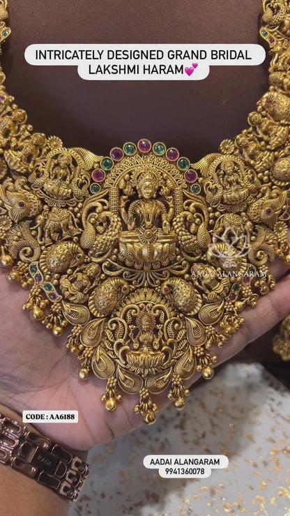 Intricately Designed Grand Bridal Lakshmi Haram