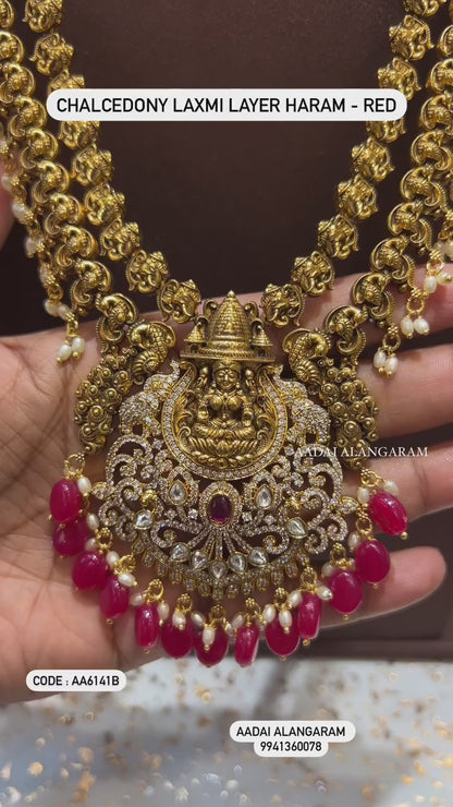 Chalcedony Laxmi Layer Haram - Red