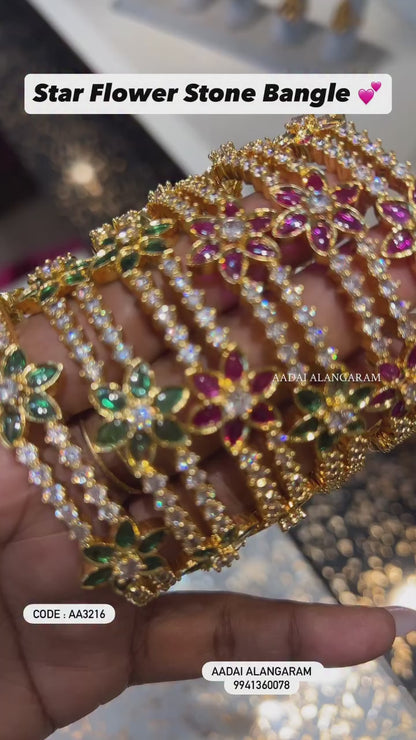 Star Flower Stone Bangle