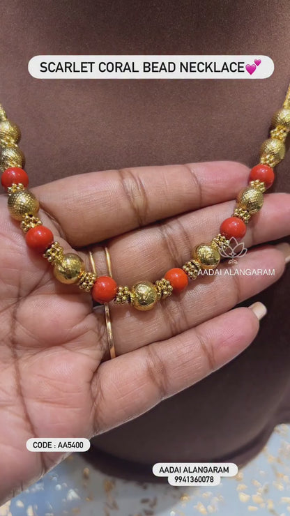Scarlet Coral Bead Necklace
