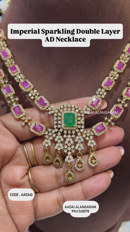 Imperial Sparkling Double Layer AD Necklace
