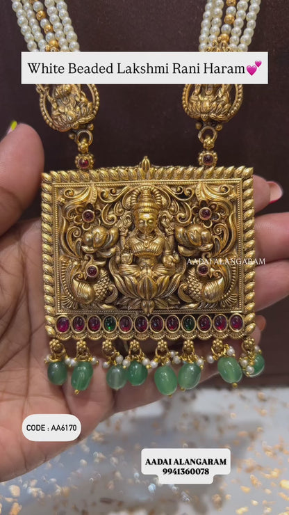 White Beaded Lakshmi Rani Haram